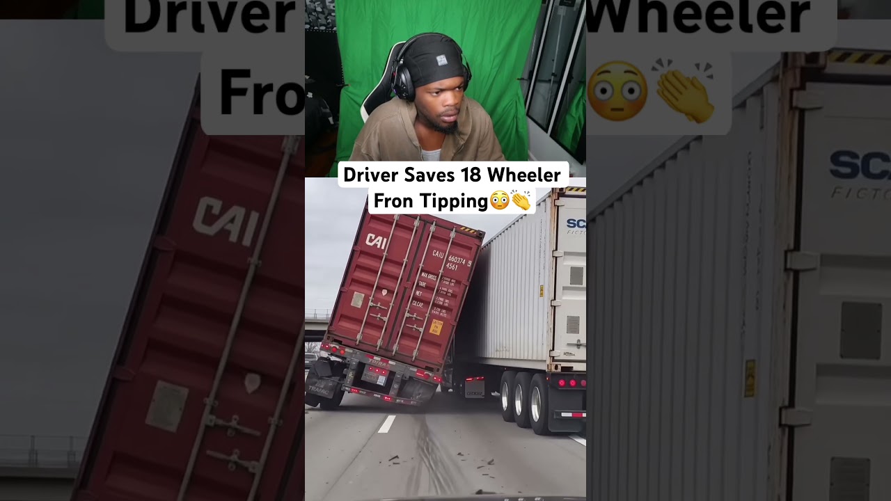 Driver Saves 18 Wheeler Fron Tipping😳👏