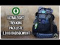 Ultraleicht Trekking Packliste - 3.8 kg Basisgewicht ✪ Nord Süd Trail - 3582 km durch Deutschland ✪