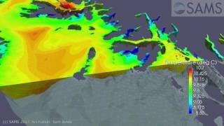 FVCOM / Paraview - WeStCOMS temperature Tiree Passage focus
