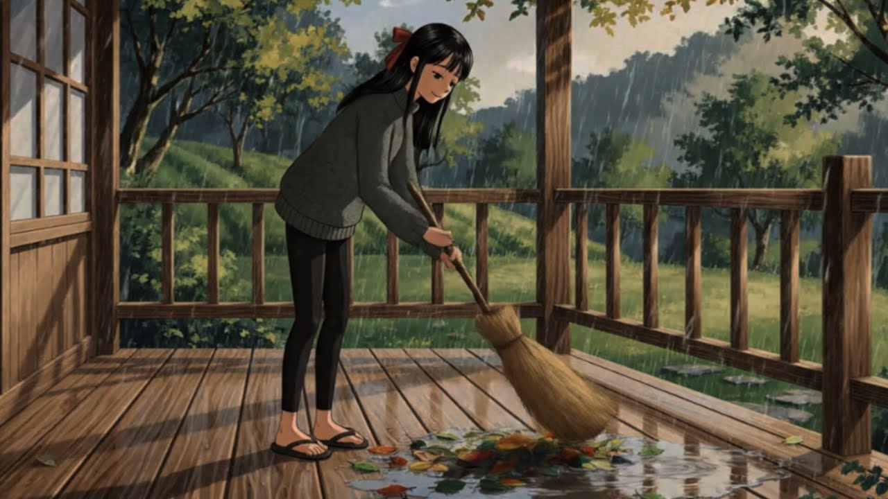 Cozy Rainy Day in a Wooden House – Cinematic Ghibli-Style Animation Prompts