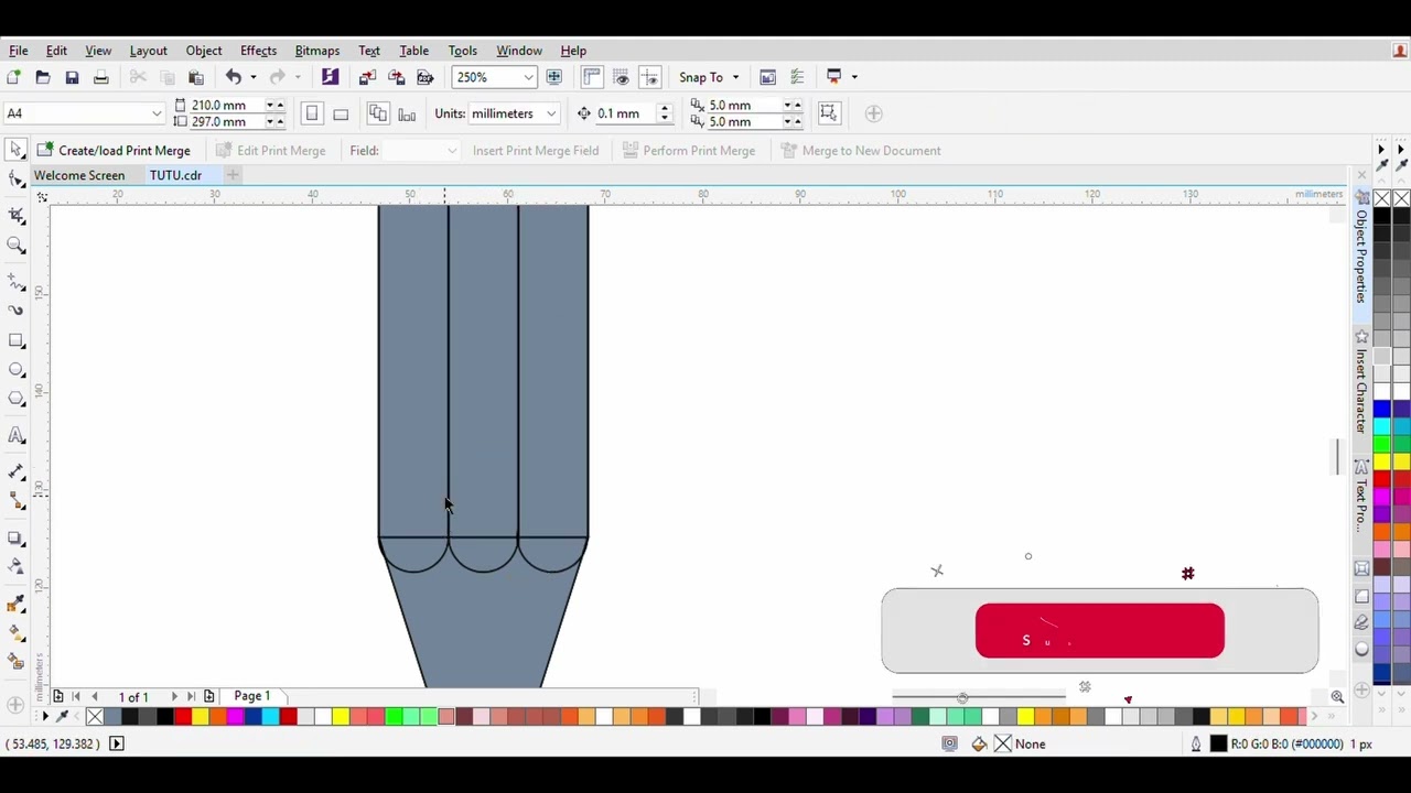 How to design PENCIL in Corel draw कोरल ड्रॉ में पेंसिल कैसे डिज़ाइन करें