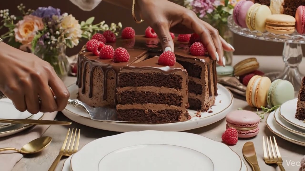 ASMR cake cutting viral video 