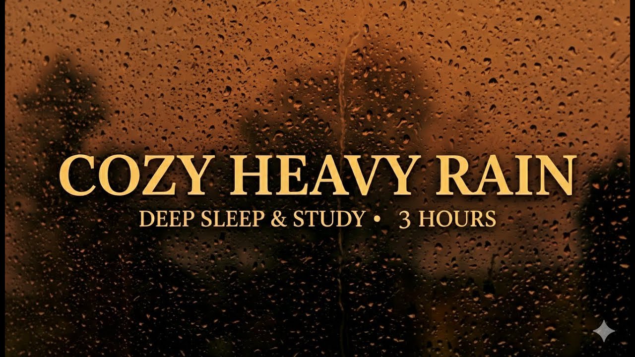 Heavy Rainstorm Sounds - 3 Hours of Natural Rain for Sleep, Focus & Relaxation