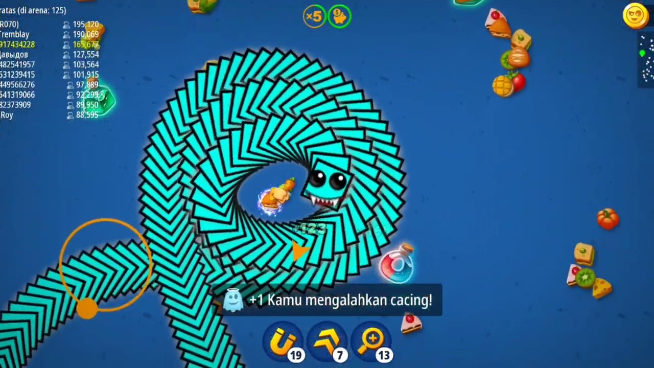 MENJEBAK CACING KECIL | GAME WORMSZONE | GAME CACING 