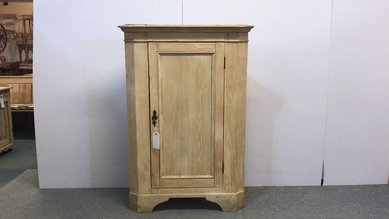 Old Ash Floor Standing Corner Cupboard - Pinefinders Old Pine Furniture Warehouse