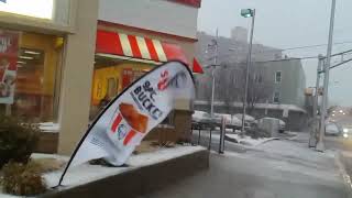 Video clip of Powerful Nor'easter Storm Pounding the Northeast — Union City, New Jersey, USA