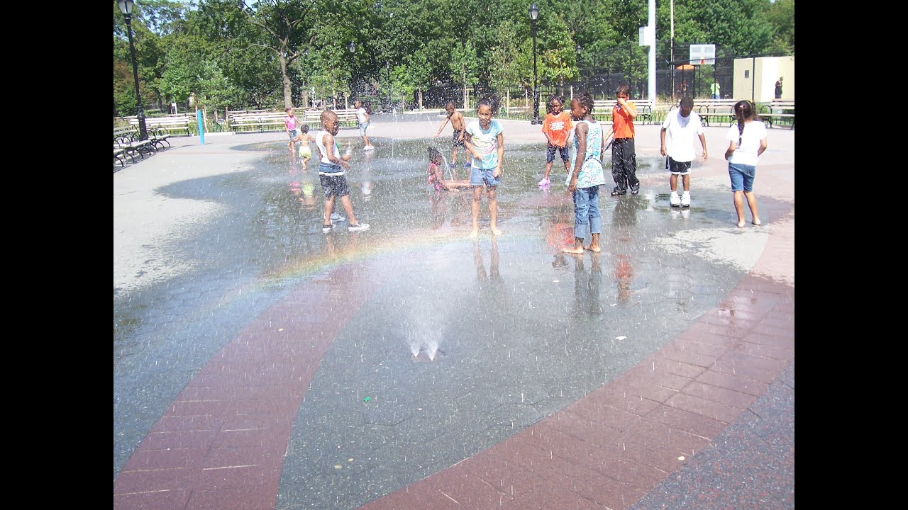 Aquajeux Splash Park installation at Mullaly Park Bronx NY