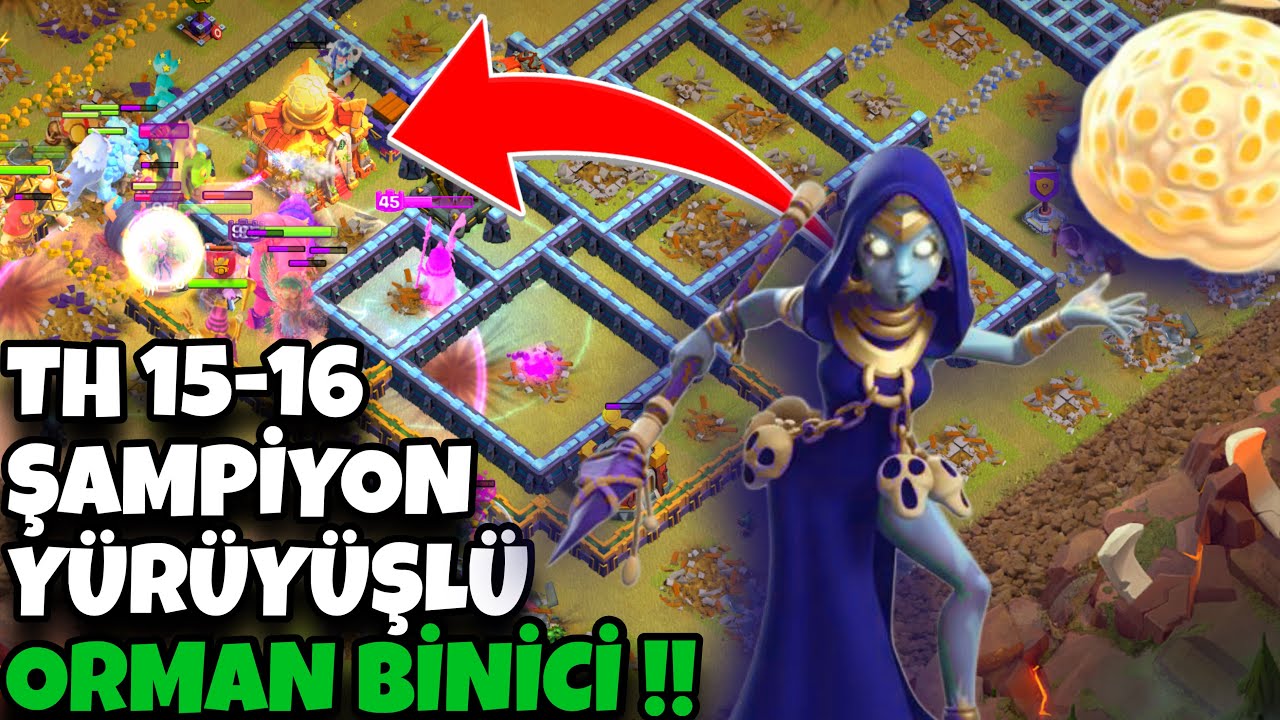 BELEDİYE 16 - 15 İÇİN YOK EDİCİ ORMAN BİNİCİ ORDUSU !! - Clash of Clans