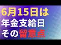 【年金】6月15日は年金支給日その留意点