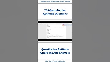 TCS Aptitude Questions with Answers #tcs #aptitude