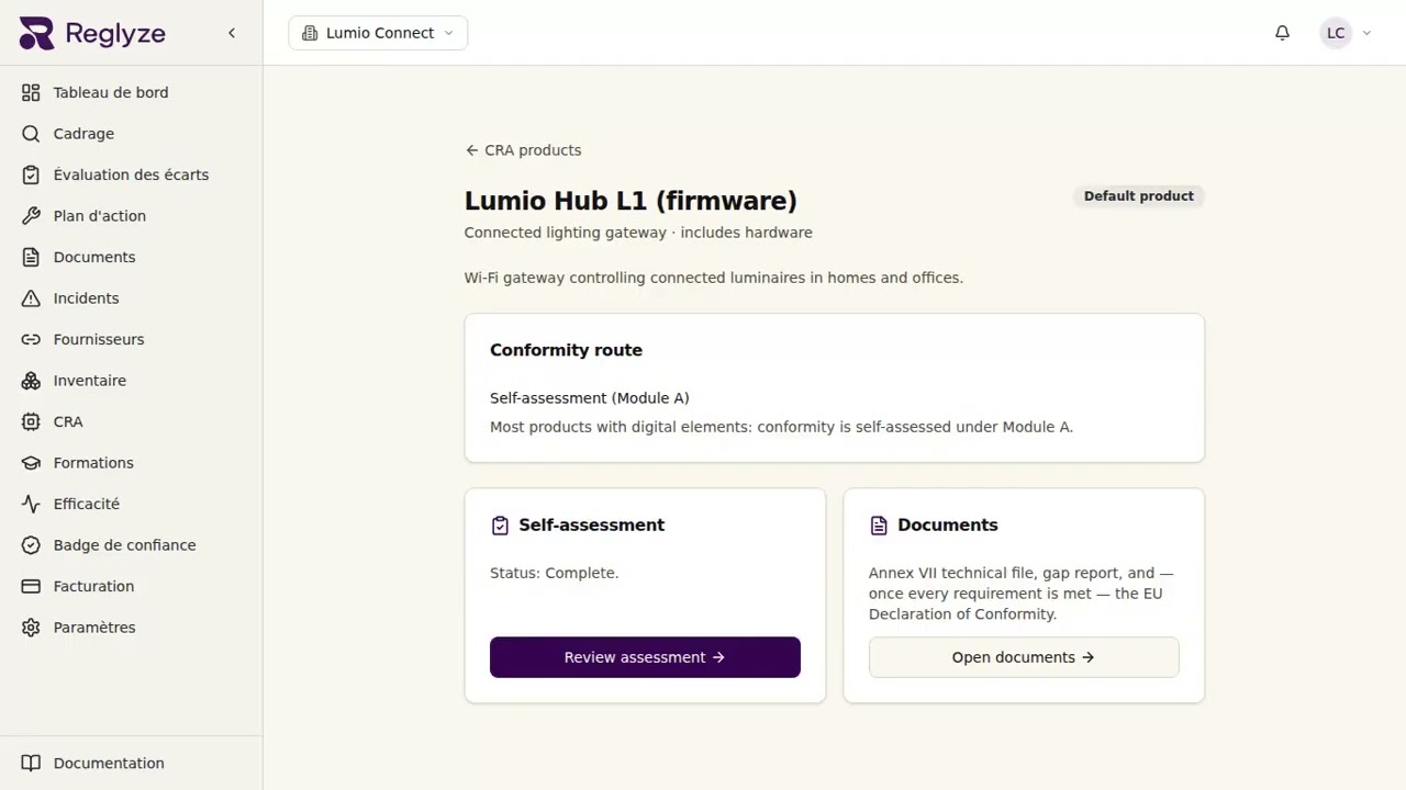 Watch it work — from product to signed Declaration