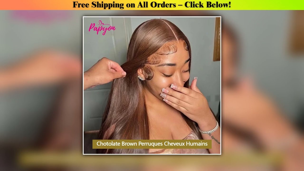 #4 Chocolate Brown Straight Human Hair Wigs 13x6 Transparent HD Lace Frontal Wig 100% Brazilian