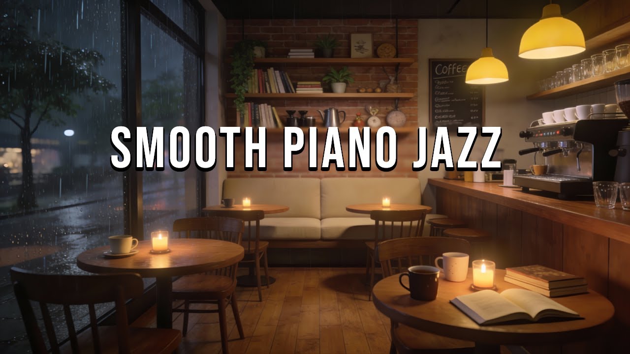 Cozy Coffee Shop with Smooth Piano Jazz Music for Relaxing, Studying ...