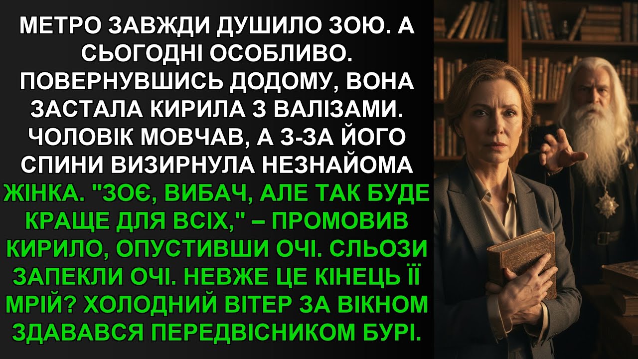 Метро завжди душило Зою. А сьогодні особливо. Повернувшись додому, вона застала Кирила з