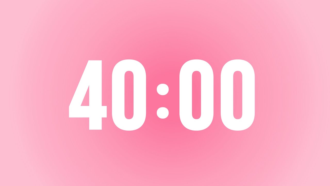 40 Minute Pastel Pink Study Timer | Cute Timer