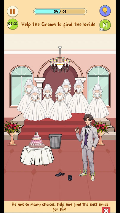 Frustrating Puzzle Game - Level 42 - Help the groom to find the bride.