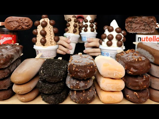 ASMR MAGNUM NUTELLA MALTESERS CHOCOLATE ICE CREAM DESSERT MUKBANG es krim アイスクリーム 초콜릿 아이스크림 디저트 먹방