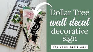 DIY Sign Using Dollar Tree Wall Decals