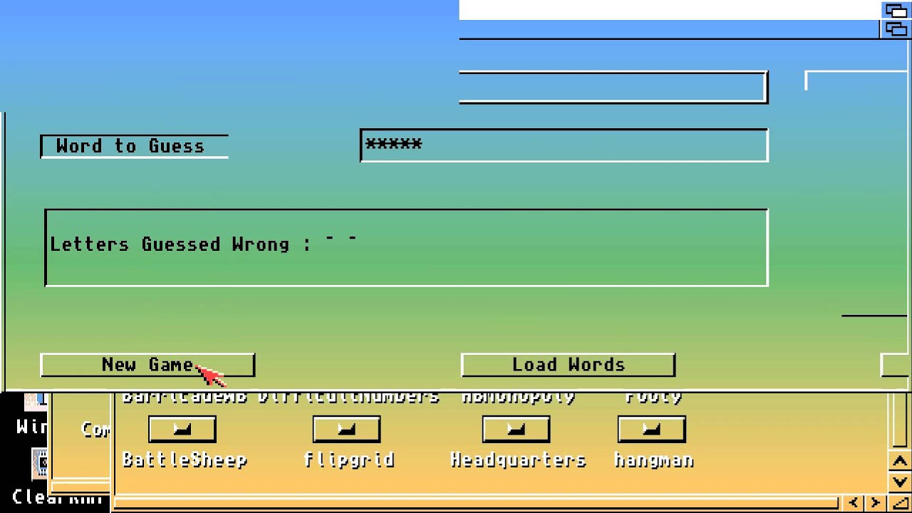 AMIGA HANGMAN 97 HANG MAN By Steve Boxall FROM Assassins CD4 Ultimate Games 1997WeirdScienceCDTV32