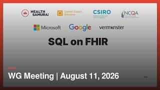 SQL on FHIR WG Meeting | August 11 2026