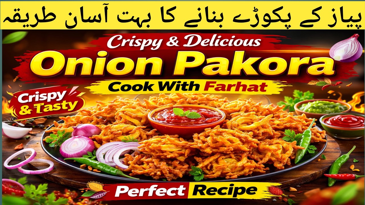 Crispy Onion Pakora Recipe | Perfect Crunchy Pyaz Pakora | Easy Tea Time Snack | Cook With Farhat