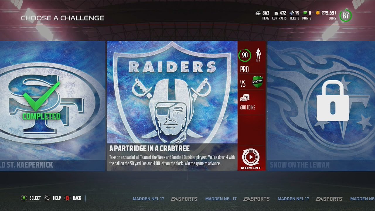 Madden NFL 17 | MUT Ultimate Freeze Arctic Opponents Challenge #2 | A Partridge In A Crabtree