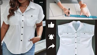 Como Trazar y Coser una Bonita Blusa a la Medida con Cuello para Mujer