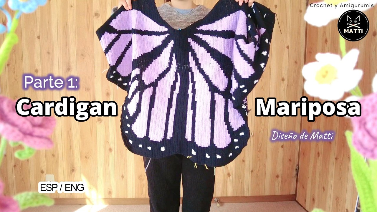 Cárdigan de Mariposa a Crochet 🦋 | Tutorial Paso a Paso PARTE 1 by MATTI