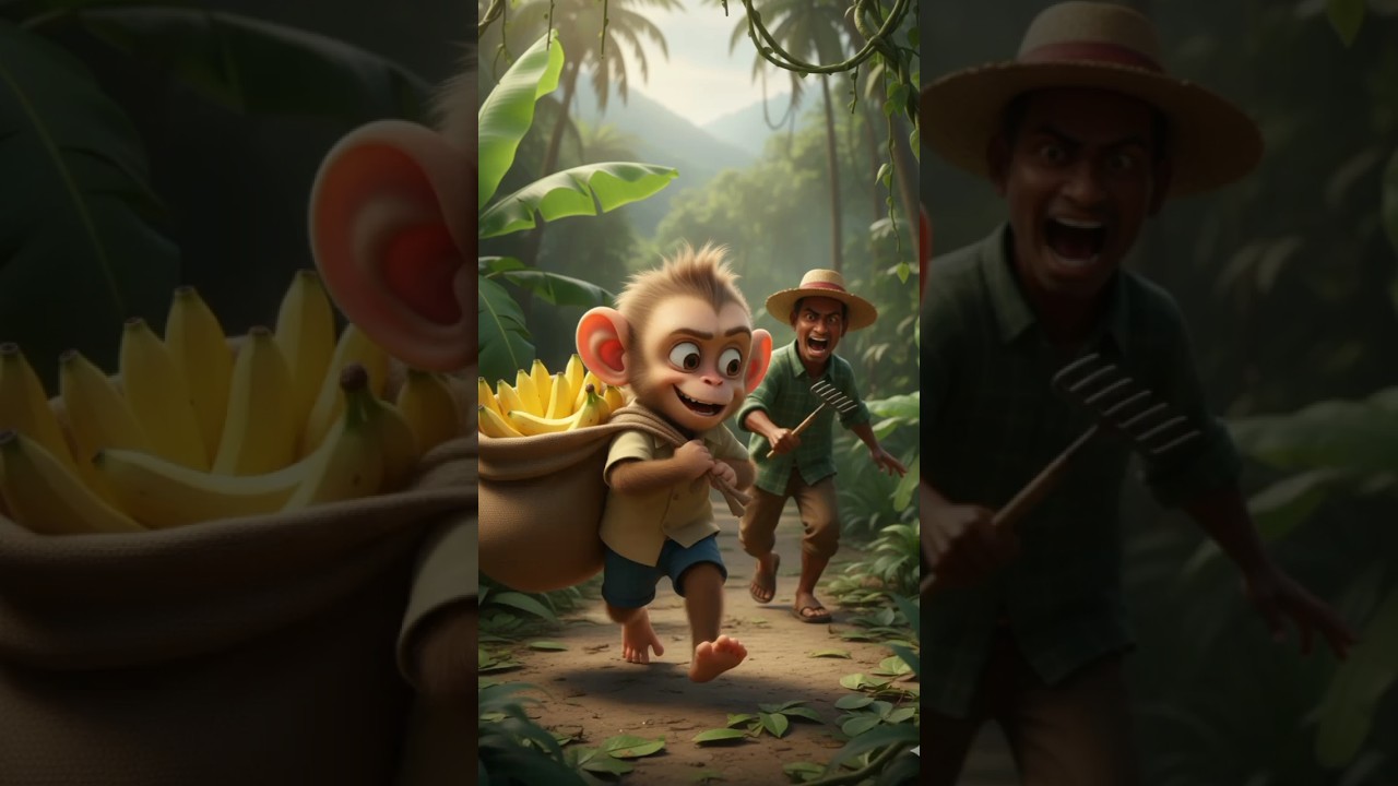 “Monkey Steals Bananas… But What He Does Next Will Shock 😯