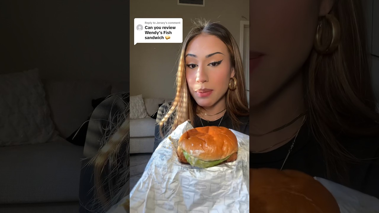 Trying Wendy fish sandwich