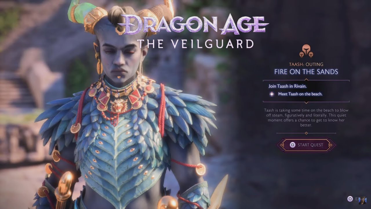 Dragon Age The Veilguard PS5 - Taash Companion Quest Fire on the Sands Scenes Timestamped