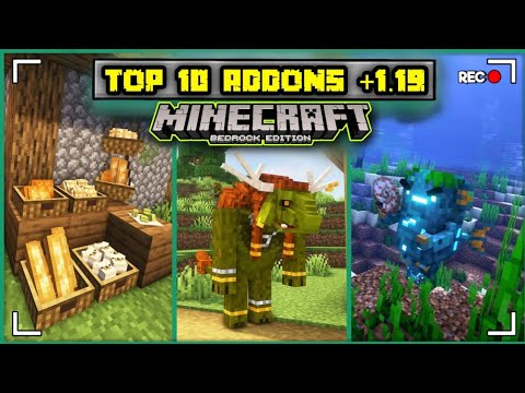 🍃 TOP 10 ADDONS/MODS FOR MINECRAFT PE 📲 ||SURVIVAL ADDONS FOR MCPE +1. ...