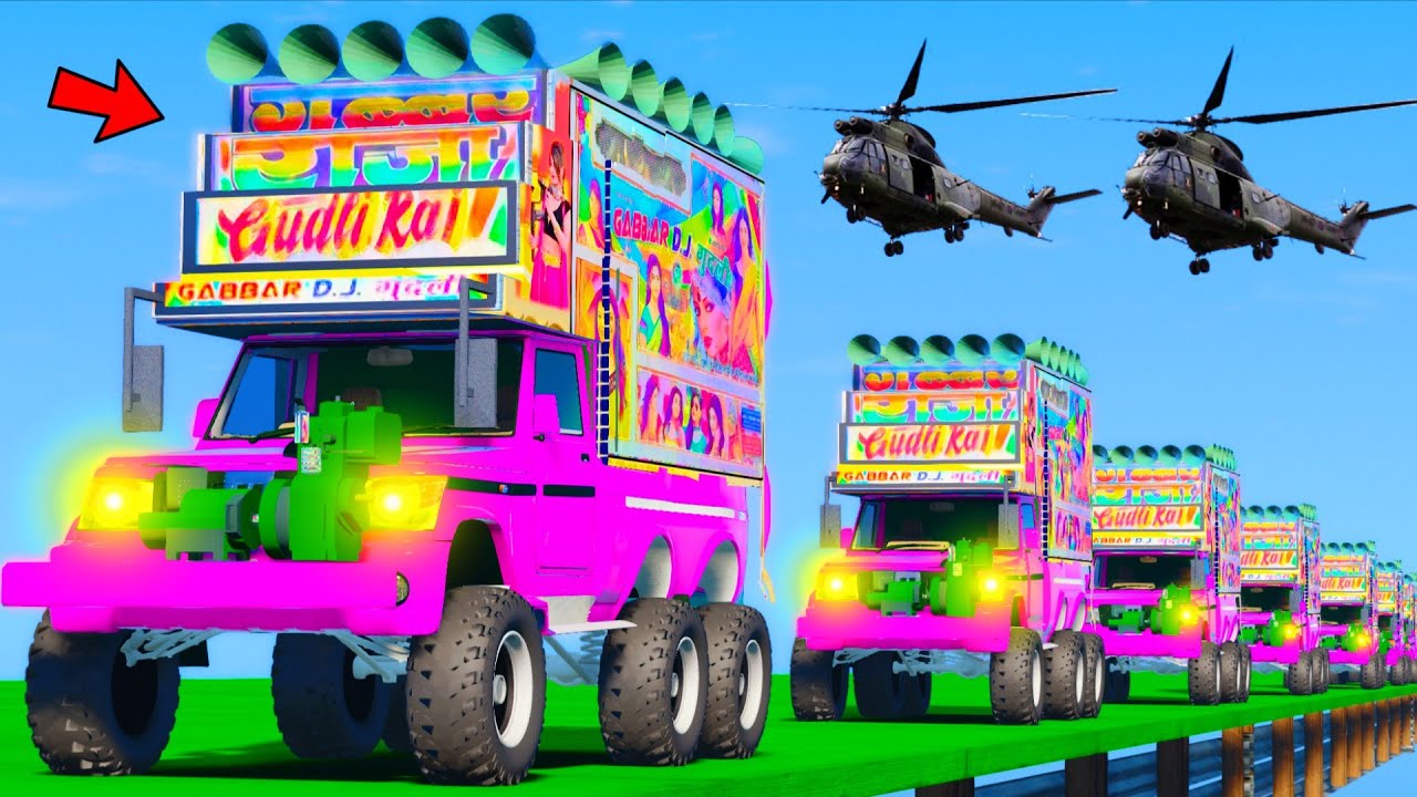 GTA 5 DJ Truck on Impossible Ramp! 🇮🇳 Hardcore Stunts & Crashes 😨😲 Viewer Discretion Advised😱😫
