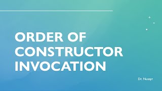 Order of constructor invocation order C#, JAVA, and C++