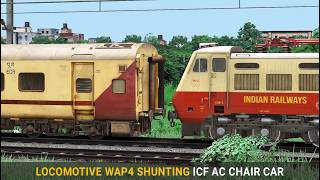 Locomotive Wap4 Shunting on ICF A/C Chair Car Coach | Train Simulator | Railway | Rail Road Games screenshot 4