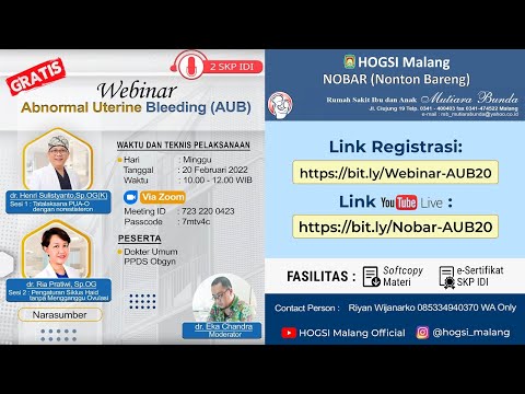 NOBAR - Webinar Abnormal Uterine Bleeding (AUB) RS Mutiara Bunda