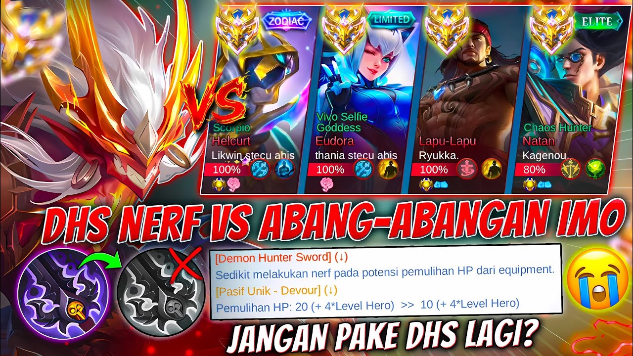 Ngeri! Lawan Abang-abang Immortal Menggunakan DHS Nerf! Apakah Mampu? Build Terbaru Moskov! ~ MLBB