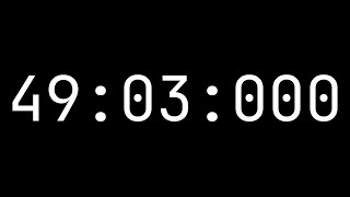 Countdown timer 49 minutes, 3 seconds [49:03:000] - White on black with milliseconds
