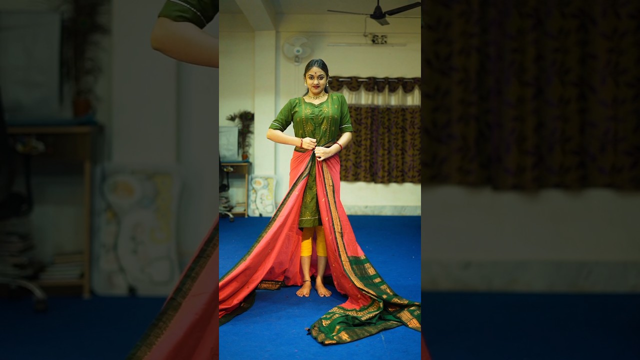😲Saree Draping Tutorial For Classical Dance।।#dance#shorts#saree#sareedraping#trending#reels#youtube