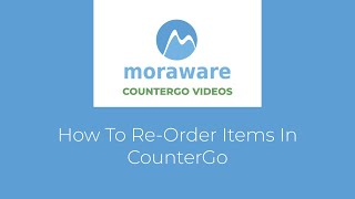 How To ReOrder Items In CounterGo