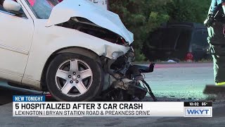 Multiple injured in 3-vehicle Lexington crash