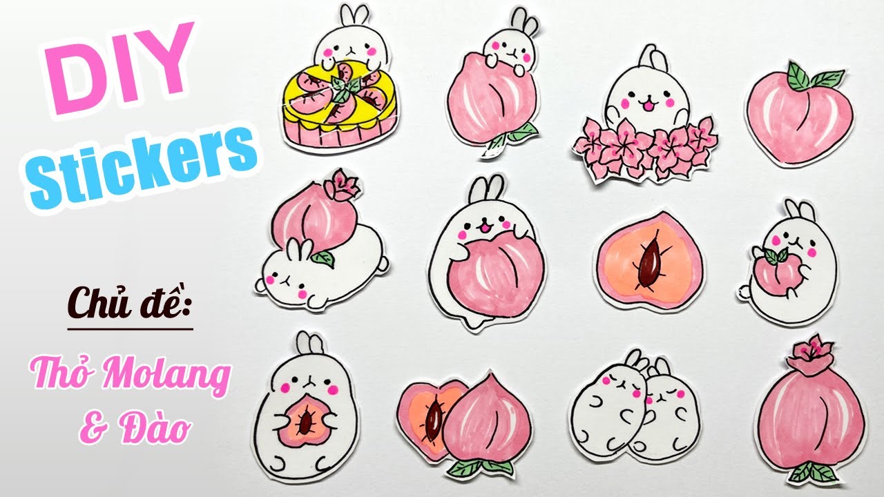 How to Make Peach Stickers | DIY Paper Sticker | DIY Stickers ...