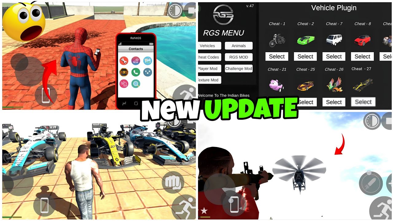 Indian Bike Driving 3D | FORMULA CAR CHEAT CODE | New Plugin App Update | All Secret Cheat codes 