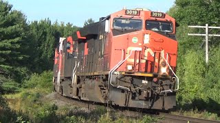 Longest Train Ever in Atlantic Canada? Enormous 230 Car Stack Train CN 120 w/DPU at Salt Springs, NS