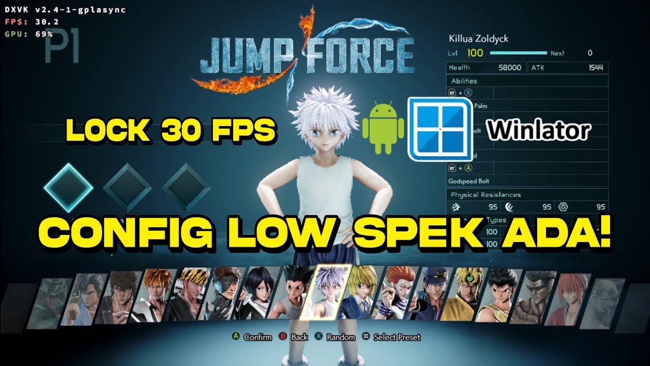 Winlator - Gameplay JumpForce Savedata, Setting & file fix - Emulator Windows Android 