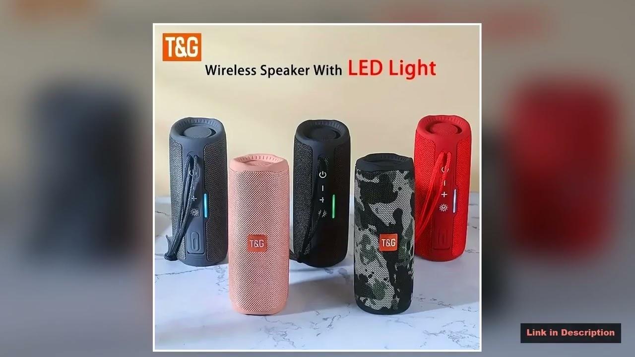 TG TG365 Portable Bluetooth Speaker Dual Bass LED Wireless Subwoofer Waterproof Outdoor Boombox FM