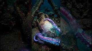 Bioluminescent Octopus with a GoPro Finds a 1,700-Year-Old Roman Shipwreck #shorts #wildlife