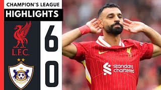 Mo Salah Goal - Liverpool Vs Qarabag 6-0 Goals & Highlights Champions League 2025 Wirtz Goal