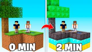 SKYBLOCK MAS A ILHA MUDA DE BLOCO A CADA 1 MINUTO!