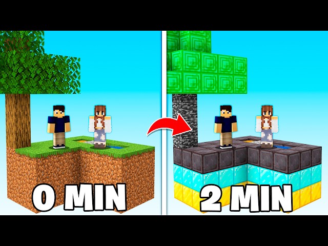 SKYBLOCK MAS A ILHA MUDA DE BLOCO A CADA 1 MINUTO!